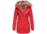 Marikoo Damen Stylischer Wintermantel Steppmantel Mit Kunstpelz-Kapuze Lieblings Jacke