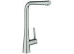 Grohe Eh-SpüLtischbatterie Zedra 32553_2 L-Auslauf Auszb. SpüLbrause Supersteel, 32553DC2 32553DC2