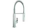 Grohe Einhebel-SpüLtischbatterie Eurocube 31395 Mit Profibrause Supersteel, 31395DC0 31395DC0