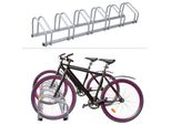 Hengda - Fahrradständer für 6 Fahrräder Fahrräde Aufstellständer Fahrradhalter Mehrfachständer Räder mtb - Silber