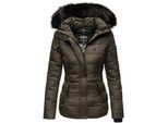 Navahoo Damen Modische Winterjacke Steppjacke Mit Kunstpelz Kapuze Zuckerbiene