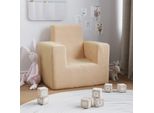 Kindersofa Sofa Couch Kindermöbel - Creme Weich Plüsch BV548823 Bonnevie