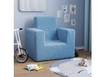 Kindersofa Sofa Couch Kindermöbel - Blau Weich Plüsch BV263467 Bonnevie
