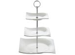 Motion Etagere A 3 Livelli, In Porcellana, In Confezione Regalo