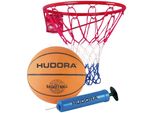 Hudora Basketballkorb Hudora Slam It (Set, 3-St., Basketballkorb mit Ball und Pumpe), rot