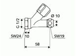 Schell SchräGsitzventil Comfort 1/2"Chrom Mit Innengewinde Kurze Bauform 059110699