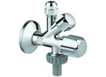 Grohe Kombi-Eckventil 22035 Wandrosette 1/2X3/8X3/4'' M. Schlauchanschluss Chrom, 22035000 22035000