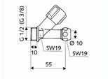 Schell SchräGsitzventil Comfort 3/8"Chrom Kurze Bauform 059000699"