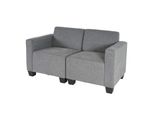 Modular 2-Sitzer Sofa Couch Moncalieri, Stoff/Textil ~ Grau