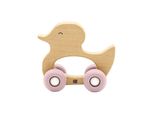 Kikkaboo Holzspielzeug Mit SilikonbeißRing Ente Buchenholz BeißRing Ab 12 Monate Rosa