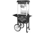 Retro Popcornmaschine Popcornmaker Popcornautomat 1600W 5kg h Schwarz mit Wagen