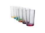 astor24 Gläser-Set 6 x bunte Trinkkgläser Kindergläser Wassergläser