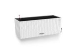 Fioriera Lechuza Balconera Cottage 50 Bianco | Cassetta Da Balcone Con Sistema Di Irrigazione E Inserto Per Piante | Aspetto Vimini | 50 X 19 X 19 Cm | 15600
