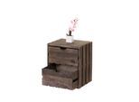 Kommode MCW-C62, Schubladenkommode Holzkiste, Shabby-Look Vintage, 2 Schubladen 36X32X26Cm ~ Braun