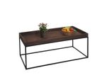 Couchtisch MCW-K71, Kaffeetisch Beistelltisch Tisch, Holz Massiv Metall 46X110X60Cm ~ Dunkelbraun