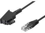Goobay 51233 Cavo Di Collegamento TAE-F Per Dsl / Vdsl, 3 M, Nero - Spina TAE-F > Spina RJ45 (8P2C)
