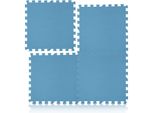 Bodenschutzmatte Blau 8 Stück ( 50 x 50 x 0,4 cm ) - 2m² - Schutzmatte für Fitnessgeräte, Yoga, Fitness - Blau