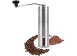 Kaffeemühle in silber – Manuelle Mühle zum Mahlen von Kaffee aus Edelstahl – Hand Kaffeemühle Espressomühle - grey