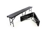 Vcm Partybank 2Er Set Klappbank Rattan-Optik Schwarz Bierbank Bis 200 Kg FüßE Sind Mit Gummischonern Versehen MaßE L. 180 X B. 25 X H. 43 Cm