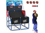 Goplus - Basketball-Arcade-Spiel für Kinder, Basketball-Schießstand mit 2 Körben, 4 Basketbällen & Ballpumpe, Basketballspiel-Set für Jungen und
