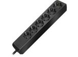 Eco-Line Steckdosenleiste 6-Fach Schwarz, 1,5 Meter