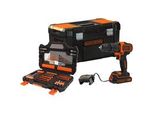 Akku-Schlagbohrschrauber BDCHD18S1KA, 18Volt Schwarz/Orange, Li-Ionen Akku 1,5Ah, Inkl. 104-Teiliges ZubehöR-Set