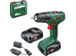 Akku-Bohrschrauber Easydrill 18V-40 GrüN/Schwarz, 2X Li-Ionen Akku 1,5Ah, Koffer, Power For All Alliance