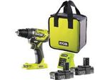 One+ Akku-Bohrschrauber R18DD5-220S, 18Volt GrüN/Schwarz, 2X Li-Ionen Akku 2,0Ah, Tasche