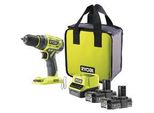 One+ Akku-Bohrschrauber R18DD7-220S, 18Volt GrüN/Schwarz, 2X Li-Ionen Akku 2,0Ah, Tasche