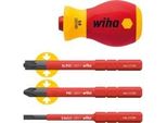 Schraubendreher Mit Bithalter-Set Softfinish Electric Slimvario, 4-Teilig Rot/Gelb, Stubby Mit Slimbits