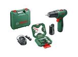 Akku-Bohrschrauber Easydrill 1200 + 34-Teiliges Bit- Und Bohrer-Set GrüN/Schwarz, 2X Li-Ionen Akku 1,5Ah, Koffer