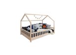 Ticaa Kinderbett Hausbett "Kay"" 90X200 Kiefer Natur"