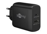 USB-C Pd Dual-SchnellladegeräT 45 Watt Schwarz, 1X USB-A, 1X USB-C Pd, Gan-Technologie