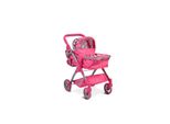 Moni Puppenwagen, Puppenbuggy Vicky 9620, Tasche, Schiebegriff höhenverstellbar pink
