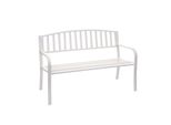 Gartenbank MCW-F43, Bank Parkbank Sitzbank, 2-Sitzer Pulverbeschichteter Stahl ~ Weiß