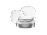 Seltmann Weiden Tafelservice Eckig Lido Black Line 12Er Set
