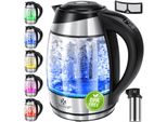 KESSER® 1,8L Edelstahl Wasserkocher 2200W Glaswasserkocher Warmhaltefunktion
