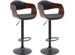 CLP 2Er Set Barhocker Kingston B Kunstleder Farbe:Walnuss/Schwarz;Material:Kunstleder