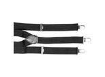 Landes Lederwarenfabrik Hosenträger Y-Form, breit, uni schwarz, 130 cm