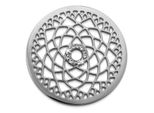 Amello Coins Argento 30 Mm Intarsio Di Zirconi In Acciaio Inox Fiore Di Loto Da Donna ESC532JW