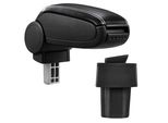 [Bracciolo Centrale, Perfetto Per Opel Astra G Anni 1998 - 2004 - Bracciolo Con Vano Portaoggetti - Rivestito - Pelle Artificiale Nera - Con Cuciture Bianche