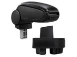 [Bracciolo Centrale, Perfetto Per Opel Corsa C Anni 10/2000 - 2006 - Bracciolo Con Vano Portaoggetti - Rivestito - Similcuoio Nera - Con Cuciture Bianche