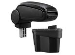 [Bracciolo Centrale, Perfetto Per Kia Rio 3A Generazione (Tipo Ub, Dal 2011) - Bracciolo Con Vano Portaoggetti - Rivestito - Pelle Artificiale - Nero Con Cuciture Bianche