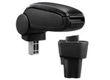[Bracciolo Centrale, Perfetto Per Kia Picanto 2A Generazione (Dal 2011) - Bracciolo Con Vano Portaoggetti - Rivestito - - Nero Con Cuciture Bianche