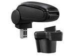 [Bracciolo Centrale, Perfetto Per Mazda 2 (Modello Dj, Dal 2014) - Bracciolo Con Vano Portaoggetti - Rivestito - - Nero Con Cuciture Bianche