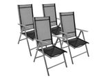 Vcm 4Er Set Klappstuhl Gartenstuhl Campingstuhl Liegestuhl FüR Garten Terrasse Balkon Schwarz / Rahmen Grau MaßE H. 105 X B. 56 X T. 65Cm