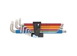 3950/9 Hex-Plus Multicolour Imperial Stainless 1 WinkelschlüSselsatz, Schraubendreher Schwarz, 9-Teilig, ZöLlig, Mit Halteclip