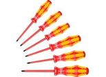 167 I/6 Schraubendrehersatz Kraftform Plus Serie 100, VDE Rot/Gelb, 6-Teilig, Black Point Spitze