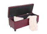 Sedile A Panca Con Portaoggetti In Pelle Kriens + Pelle Finta 112X45X45Cm ® ~ Rosso