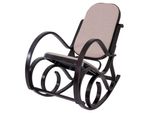Sedia A Dondolo M41, Poltrona Girevole Poltrona Tv, Legno Massiccio ~ Aspetto Noce, Tessuto/Tessuto Beige